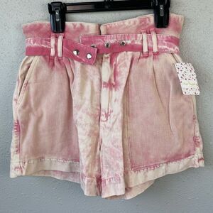 Free People Pink Acid Wash Shorts | Size 31